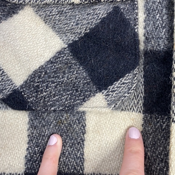 Vintage Jim Penney Sportwear Wool Button Up Shirt Jacket Black White Rare - Picture 10 of 10